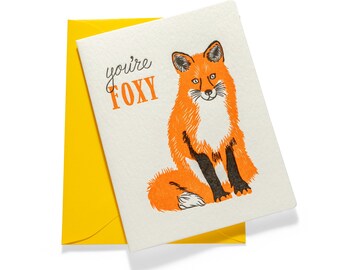 Tarjeta de felicitación Foxy / Multiusos / Impresión tipográfica