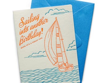 Sailing | Birthday | Letterpress Greeting Card