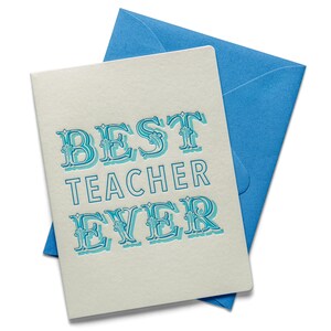 Melhor Professor de Todos os Tempos | Reconhecimento de Professores | Cartão de Saudação em Letterpress