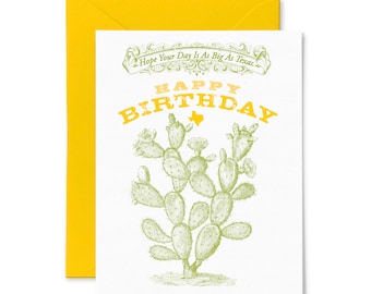 Cactus | Birthday | Letterpress Greeting Card