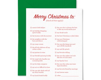 Holiday List | Holiday/Christmas | Letterpress Greeting Card