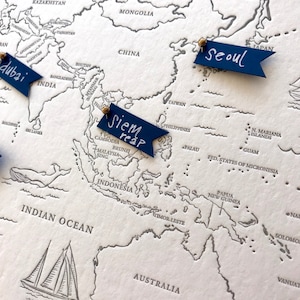 World Travel Map Letterpress image 3