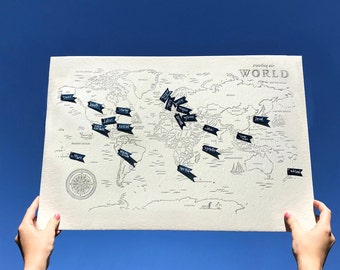 World Travel Map | Letterpress