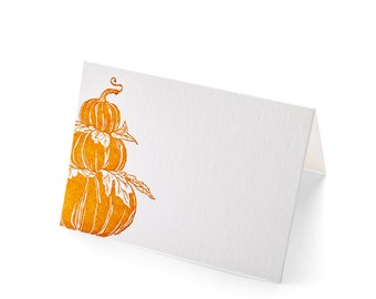 Folded Place Cards | Pumpkin