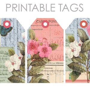 Wallpaper Collage Big Journaling Tags Collage Sheet Nr. 1 für Junk Journals