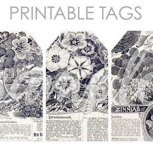Seed Katalog Journaling Tags Collage Sheet No. 1 für Junk Journals