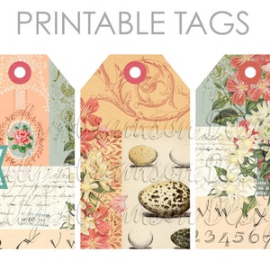Wallpaper Collage Big Journaling Tags Collage Sheet No. 8 für Junk Journals