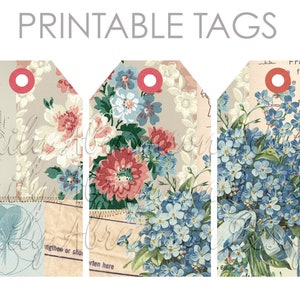 Wallpaper Collage Big Journaling Tags Collage Sheet No. 7 für Junk Journals