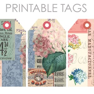 Wallpaper Collage Big Journaling Tags Collage Sheet No. 5 für Junk Journals