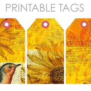 Sonnenblumen Collage Sheet für Junk Journals