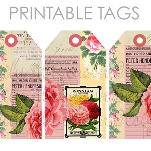 Wallpaper Collage Big Journaling Tags Collage Sheet No. 2 für Junk Journals