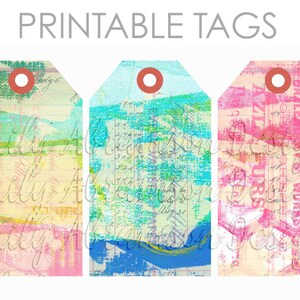 Mixed Media Big Journaling Tags Collage Sheet No. 1 für Junk Journals
