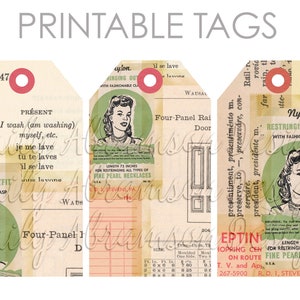 Taped Paper Big Journaling Tags Collage Sheet No. 2 für Junk Journals