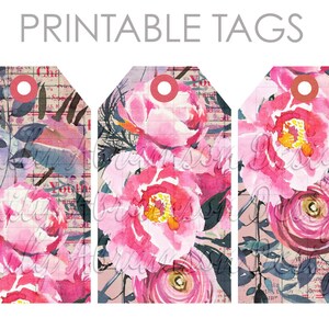 Collage Floral Journaling Tags Collage Sheet No. 5 für Junk Journals