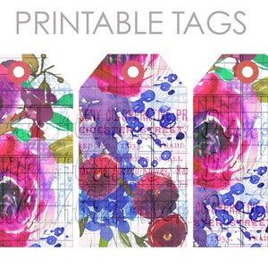 Collage Floral Journaling Tags Collage Sheet No. 6 für Junk Journals