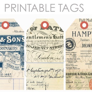 Ephemera Big Journaling Tags Collage Nr. 1 für Junk Journals