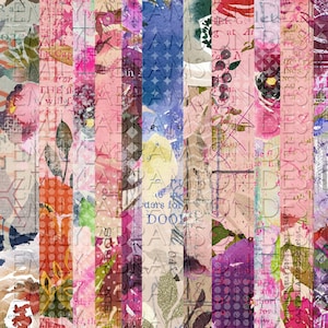 Colagem de aquarela para impressão de fita washi, folha de colagem digital para diário de lixo, planejadores e scrapbooking digital