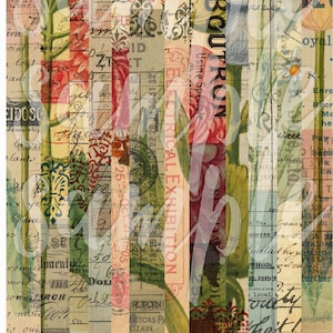 Folha de colagem digital de fita washi para impressão nº 5 para diário de lixo, planejadores e scrapbooking digital