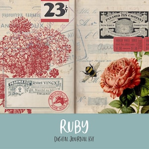 Ruby Digital Printable Junk Journal Kit