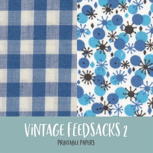 Vintage Feedsack 2 Sfondo digitale stampabile e documenti di giornale Kit diario spazzatura