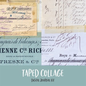 Taped Collage Digital Printable Junk Journal Kit