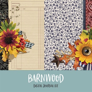 Barnwood Digital Printable Junk Journal Kit