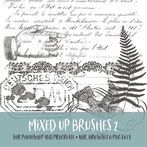 Mixed Up 2 Photoshop and Procreate Brushes with PNG Files for Commercial Use