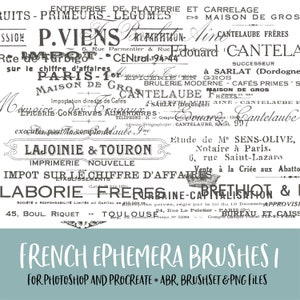 Pincéis franceses Ephemera Photoshop e Procreate 1 com arquivos PNG para uso comercial