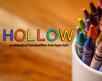 hollow ttf handwritten desktop font