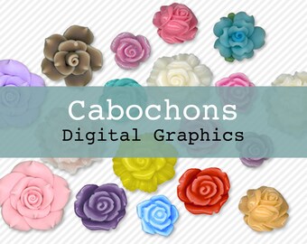 Digital Cabochons - For Junk Journaling or Digital Scrapbooking - PNG Files