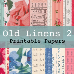 Old Linens 2 Printable Digital Background and Journal Papers Junk Journal Kit