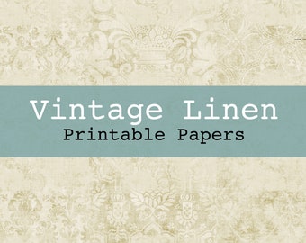 Vintage Linen 1 Printable Digital Background and Journal Papers Junk Journal Kit