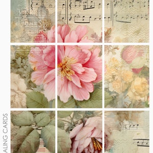 Shabby Chic 14 supports mixtes ATC ACEO Project Life Feuille de collage d'arrière-plans de cartes de journalisation pour la journalisation indésirable