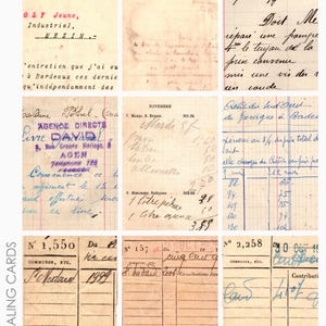 Feuille de collage 3 d'arrière-plans de cartes de journalisation Project Life ATC ACEO françaises vintage pour la journalisation des courriers indésirables