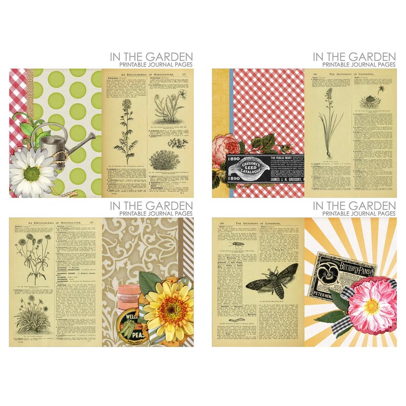 In the Garden Digital Printable Junk Journal Kit - Etsy