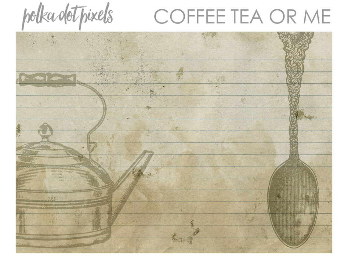 Coffee Tea or Me Digital Printable Junk Journal Kit Etsy