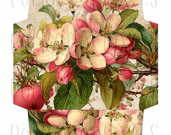 Apfelblüten Umschlag zum Selberdrucken