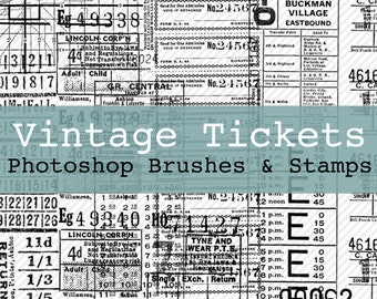 Vintage Tickets Photoshop Brushes and PNG Files