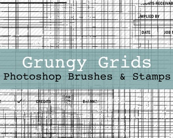 Grungy Grids Photoshop Brushes and PNG Files