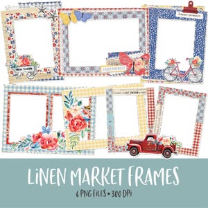 Linen Market Frames Clip Art