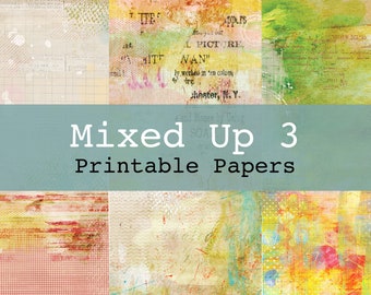 Mixed Up Printable Digital Background and Journal Papers No. 3 Junk Journal Kit