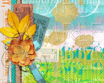 Hoja de collage digital imprimible n.º 254 para revistas basura y álbumes de recortes digitales