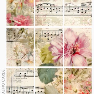 Shabby Chic, 6 supports mixtes ATC ACEO Project Life, arrière-plans de cartes de journalisation, feuille de collage pour journalisation indésirable