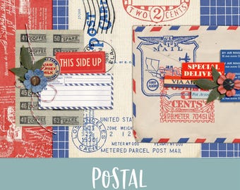 Postal Digital Printable Junk Journal Kit