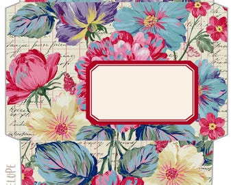 Ledger Florals 1 utskrivbart kuvert - vikt 5x7