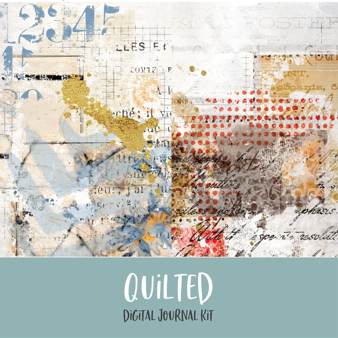 Quilted Digital Printable Junk Journal Kit - Etsy