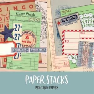 Paper Stacks Digital Junk Journal Printable Pages Paper Pack