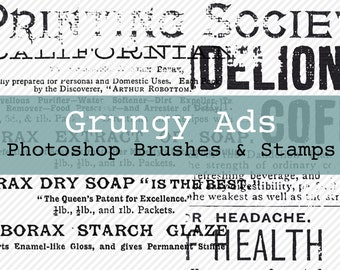 Grungy Ads 1 Photoshop Brushes and PNG Files 