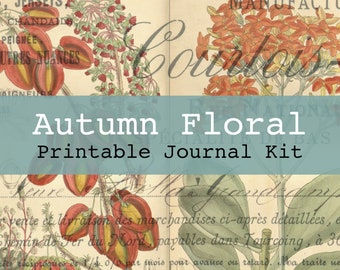 Autumn Floral Digital Printable Journal Kit
