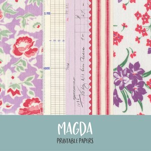 Magda Collage Printable Digital Background and Journal Papers Junk Journal Kit